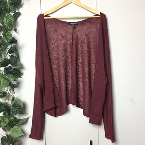 FREE ADD ON🌟 Maroon Light Knit Mesh Cardigan in Red | Large